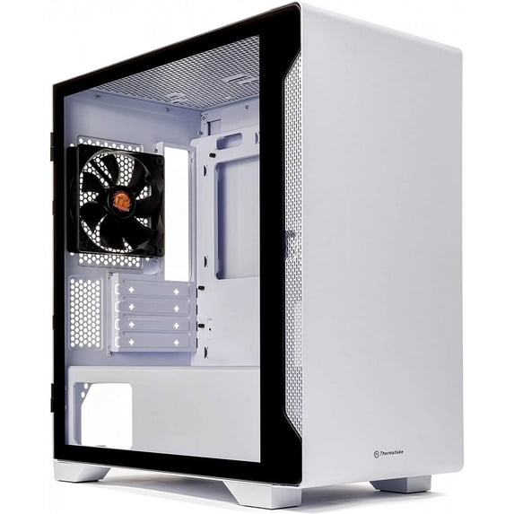 Thermaltake S100 Tempered Glass Snow Edition Micro-ATX Mini-Tower Computer Case with 120mm Rear Fan Pre-Installed CA-1Q9-00S6WN-00