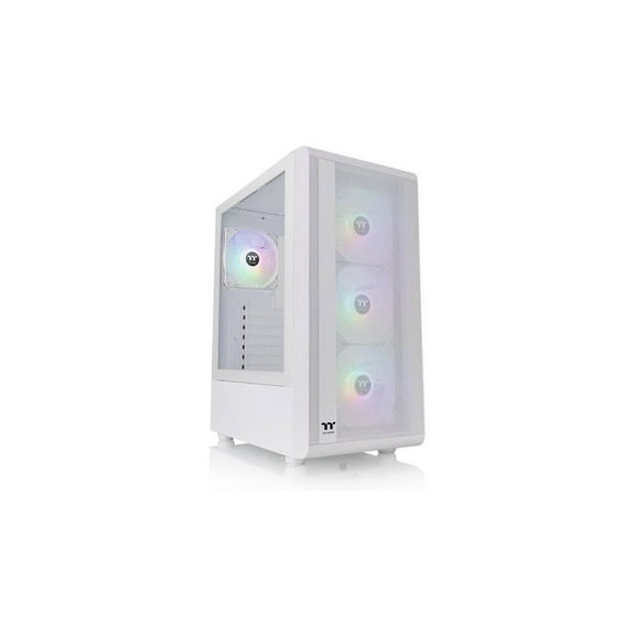 Thermaltake S200 Plus TG ARGB Snow ATX Tempered Glass Mid Tower Gaming Computer Chassis with 120mm ARGB Lite Front Fan Pre-Installed CA-1X2-00M6WN-01
