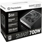 Thermaltake Smart 700W 80+ White Certified PSU, Continuous Power with 120mm Ultra Quiet Fan, ATX 12V V2.3/EPS 12V Active PFC Power Supply PS-SPD-0700NPCWUS-W