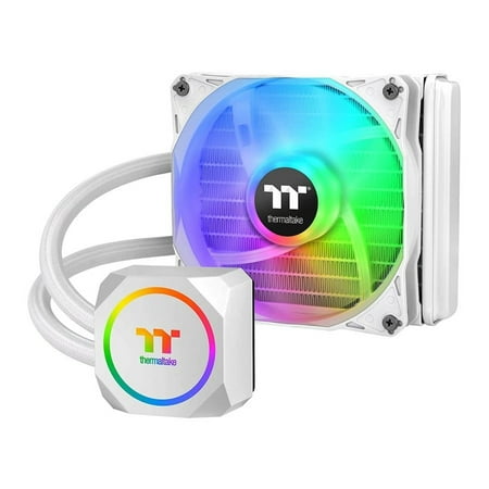 Thermaltake - TH120 ARGB Motherboard Sync Snow Edition All-in-One Liquid Cooling System 120mm High Efficiency Radiator CPU Cooler - White