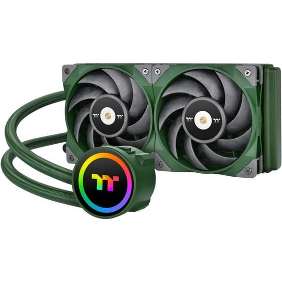 Thermaltake TOUGHLIQUID 240 ARGB Motherboard Sync All-in-One Liquid Cooling System High Efficiency Radiator CPU Cooler - Racing Green - 240mm