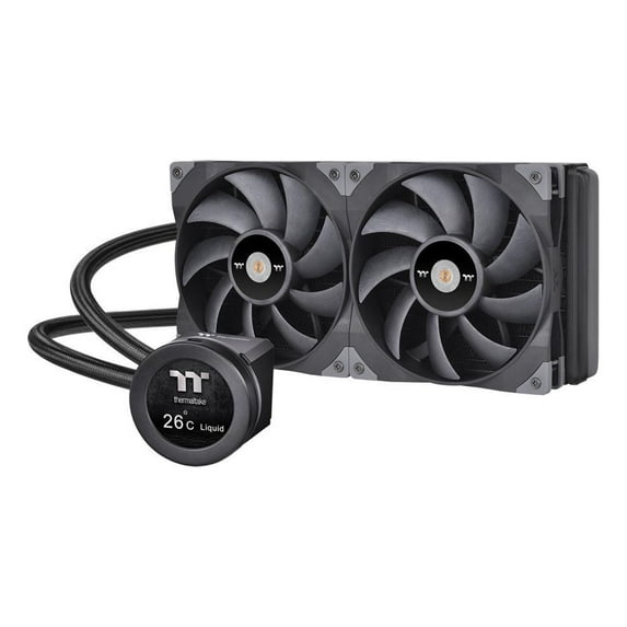 Thermaltake TOUGHLIQUID Ultra 280 CPU Liquid Cooler, AMD(AM5/AM4) Intel(LGA 1700/1200), 2.1 Inch Rotational LCD Display 2000RPM Radiator Fan, TT RGB Plus 2.0. Software, CL-W374-PL14BL-A