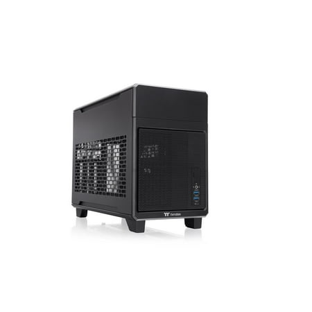 Thermaltake - TR100 SFF mITX Mini Tower PC Case with PCIe 4.0 Riser Cable Included - Black