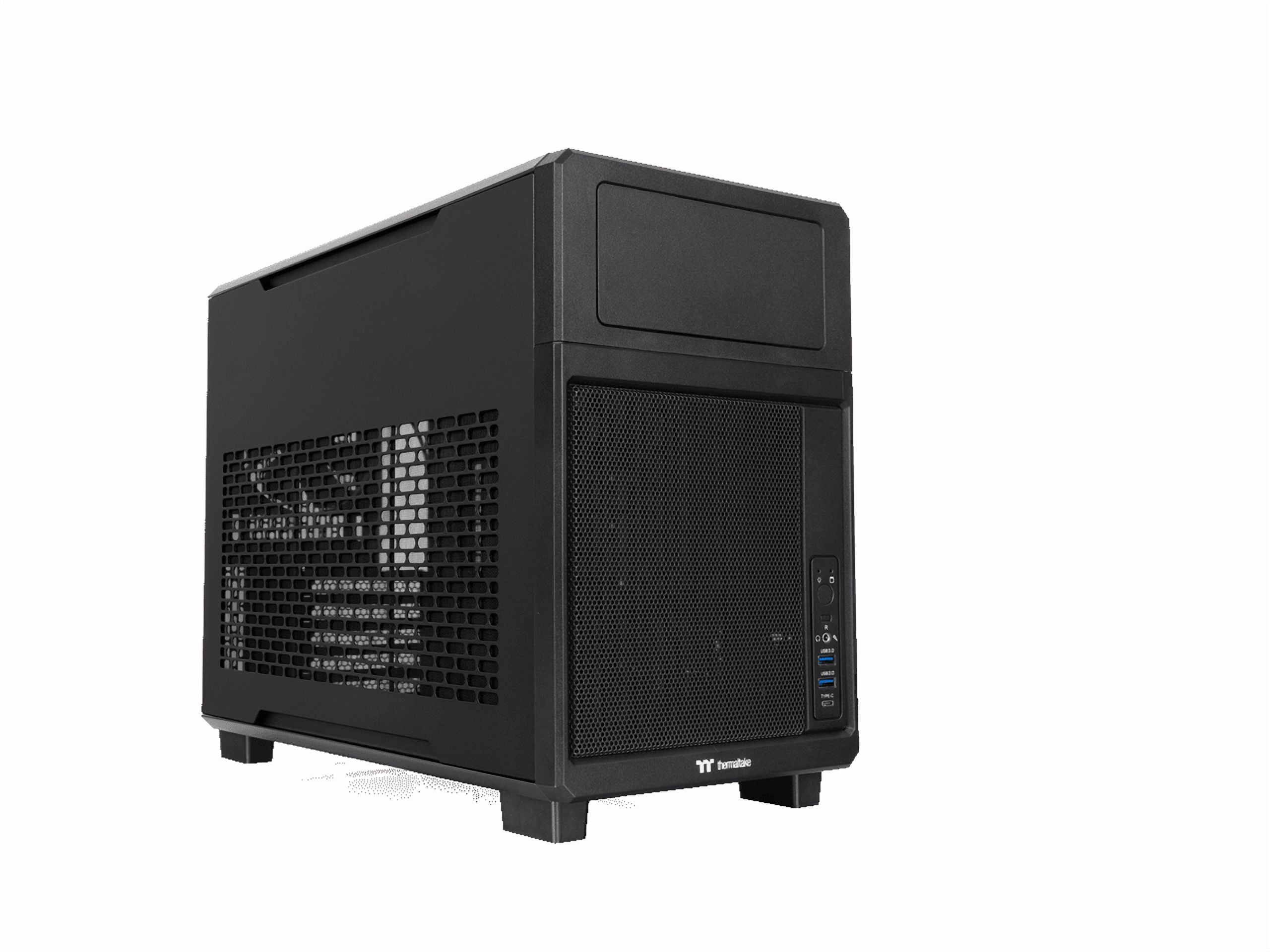 Thermaltake TR200; Micro Chassis; 1x120mm PWM Fan Included; mATX/mITX Support; 360mm Radiator Support; 365mm GPU Clearance; 258mm PSU Clearance; 175mm Air Cooler Clearance; 5.25" Bay Support; Black;