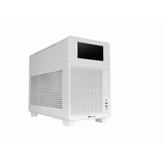 Thermaltake TR200; Preinstalled 6.0 Inch LCD Screen; Micro Chassis; 1x120mm PWM Fan Included; mATX/mITX Support; 360mm Radiator Support; 365mm GPU Clearance; 258mm PSU; 175mm Air Cooler; Snow