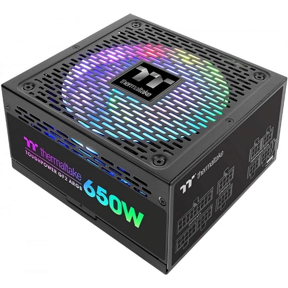 Thermaltake Toughpower GF2 ARGB 650W 80+ Gold 16.8 Million Colors 18 Addressable LEDs 5V Motherboard Sync/Analog Controlled SLI Full Modular Power Supply PS-TPD-0650F3FAGU-2