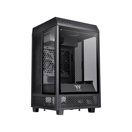 Thermaltake Tower 100 Black Edition Tempered Glass Type-C (USB 3.1 Gen 2) Mini Tower Computer Chassis Supports Mini-ITX, CA-1R3-00S1WN-00