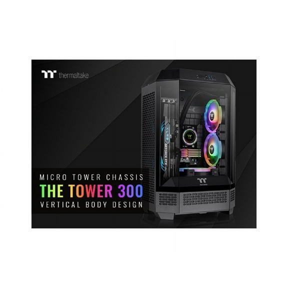 Thermaltake The Tower 300 m-ATX Micro Tower Gaming Computer Case Black (CA-1Y4-00S1WN-00)