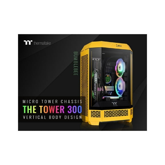 Thermaltake The Tower 300 Bumblebee Micro Tower Chassis CA1Y400S4WN00