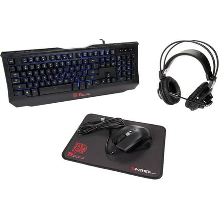 Tt eSPORTS - KNUCKER Ergonomic Wired Gaming Bundle with Back Lightning - Black