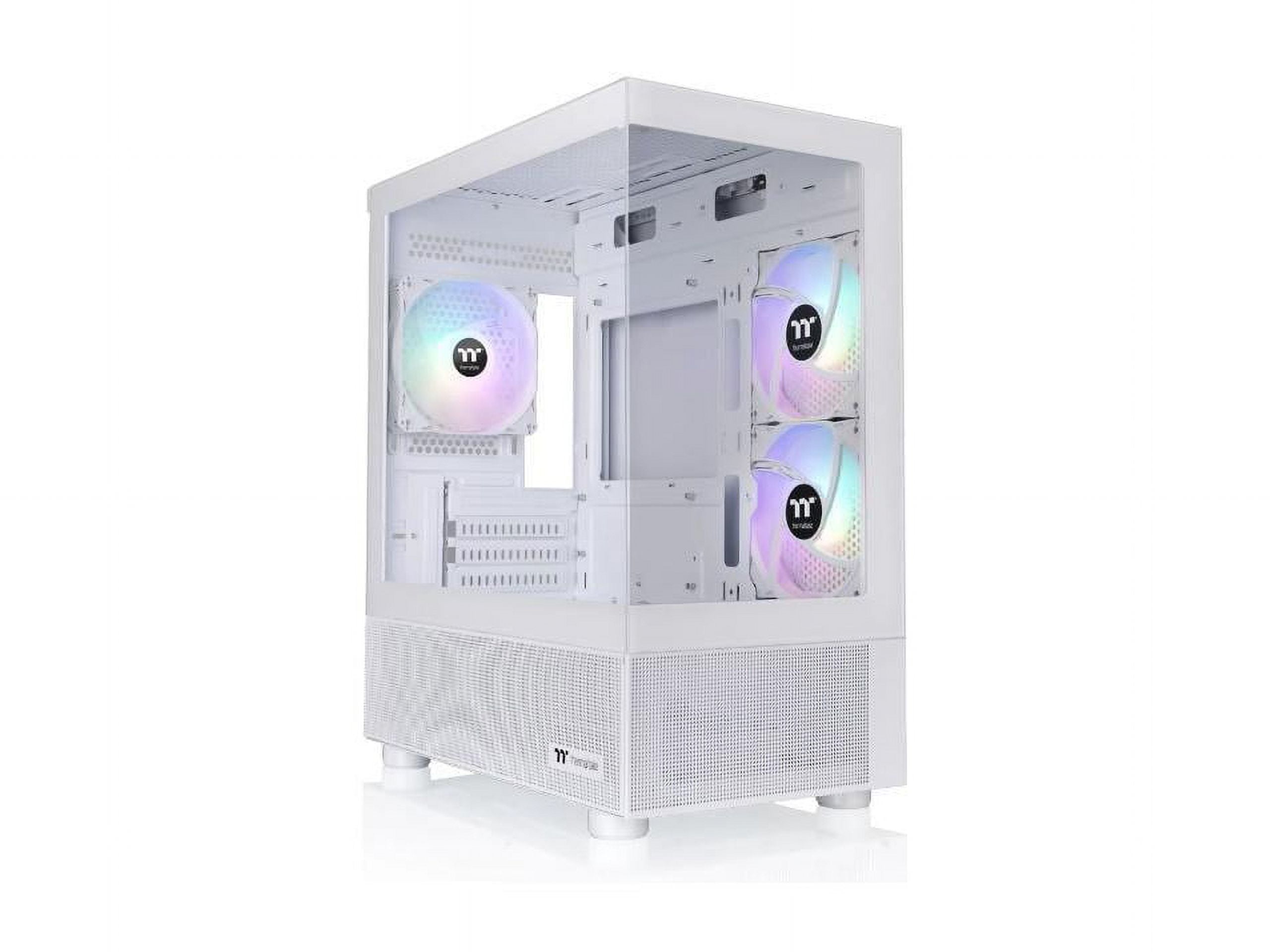 Thermaltake View 170 TG ARGB Snow Micro-ATX Case; 3x120mm ARGB Fans included; Supports Up to 280mm Radiator; Front & Side Dual Tempered Glass Panel; CA-1Z4-00M6WN-00; 3 Year Warranty