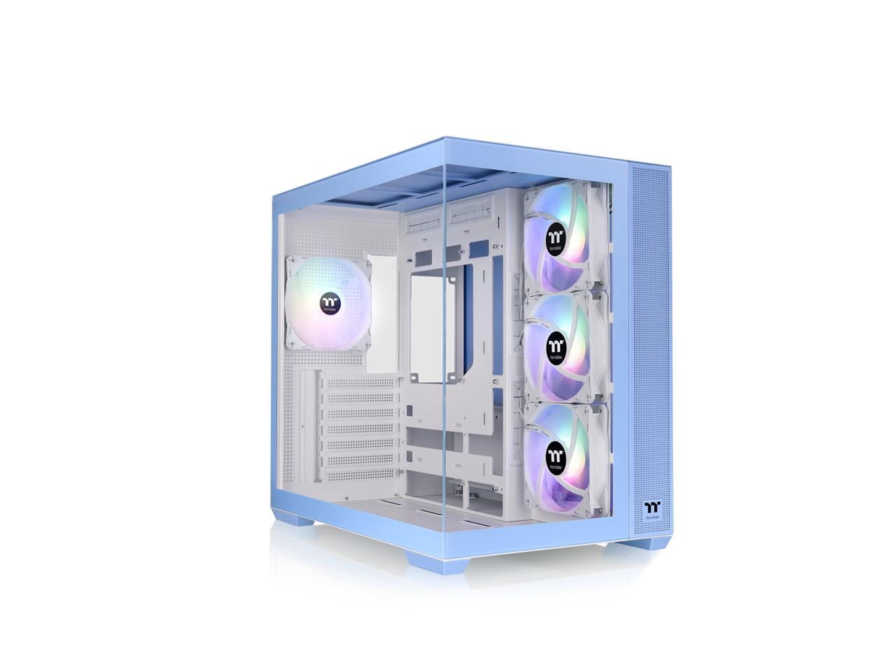 Thermaltake View 380 TG ARGB Hydrangea Blue ATX Case; 4x120mm ARGB Fans Included; Supports Hidden-Connector Motherboard; Front & Side Dual Tempered Glass Panel; CA-1Z2-00M1WN-00; 3 Year Warranty
