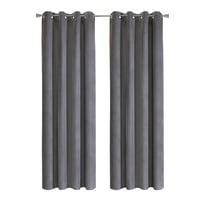 Thermaplus Duo Reversible 100% Blackout Grommet Curtain Panel 52 x 63, Black to Light Grey