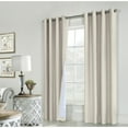 thumbnail image 1 of Thermaplus Ventura Blackout Grommet Curtain Panel Pair Frame Your Windows with Subtle Slub Textured Motif Each 78" x 84" Natural, 1 of 5