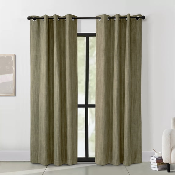Thermaplus Blackout Curtain Rod Ball Finial Extendable 48 To 86 in Black