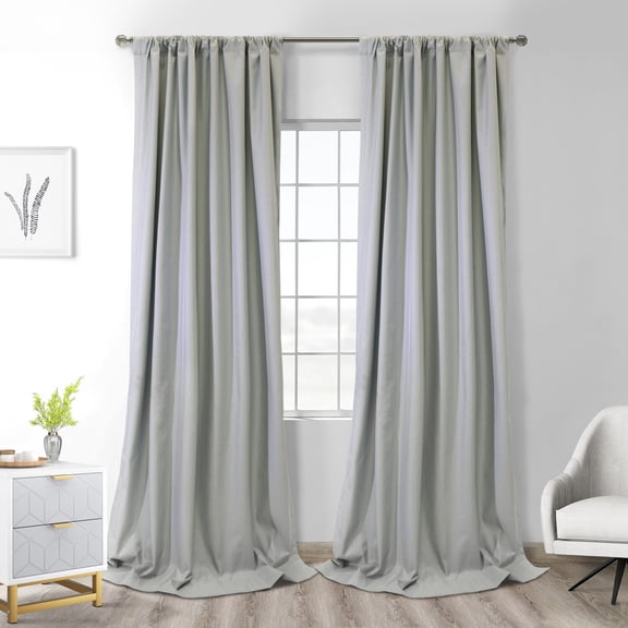 Thermaplus Brooklyn Blackout Dual Header Curtain Panel 52 x 95 in Grey