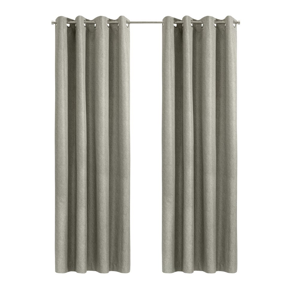 Denver Taupe Grey Blackout Grommet Polyester Curtains 52 x 95