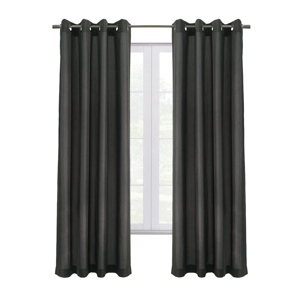 Thermaplus Edison Grommet Premium Quality Blackout Curtains Panel for Bedroom 52" x 108" Charcoal