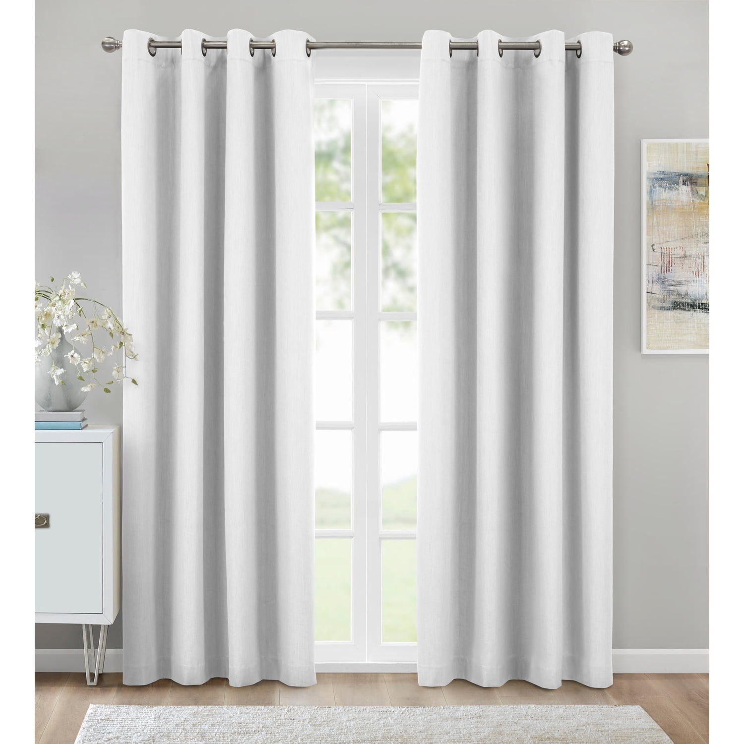 Commonwealth Kelly Grommet Dressing Window Curtain Panel - 52"x84", White