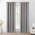 thumbnail image 1 of Thermaplus Mason Texture Printed Blackout Grommet Curtain Panel 52 x 95 in Silver, 1 of 5