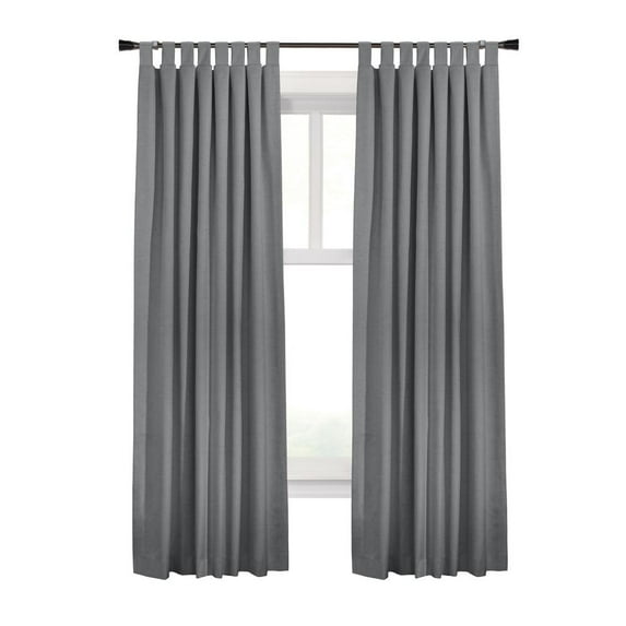 Thermaplus Ventura Blackout Tab Top Curtain Panel Pair each 78 x 84 in Dark Grey