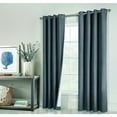thumbnail image 1 of Thermaplus Ventura Grommet Curtain Panel Pair Window Dressing each 52 x 84 in Dark Grey, 1 of 5