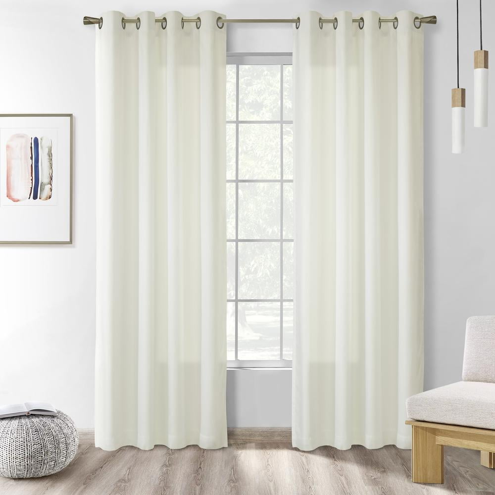 Ivory 108" Room-Darkening Polyester Grommet Curtain Panel