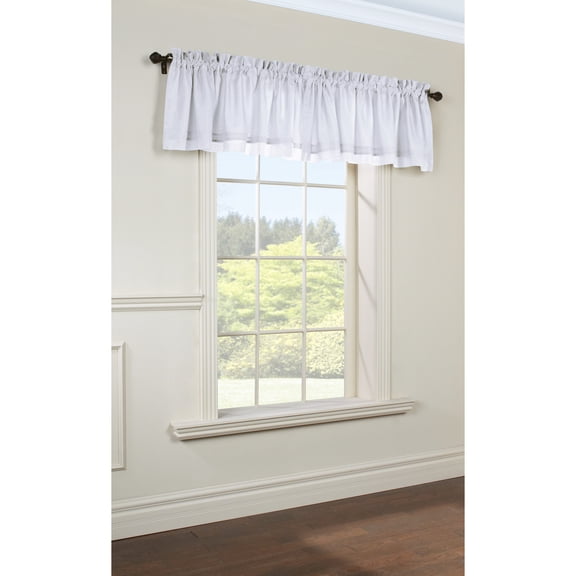 Thermavoile by Commonwealth Rhapsody Lined Rod Pocket Valance Flat Window Dressing - 54x15", White