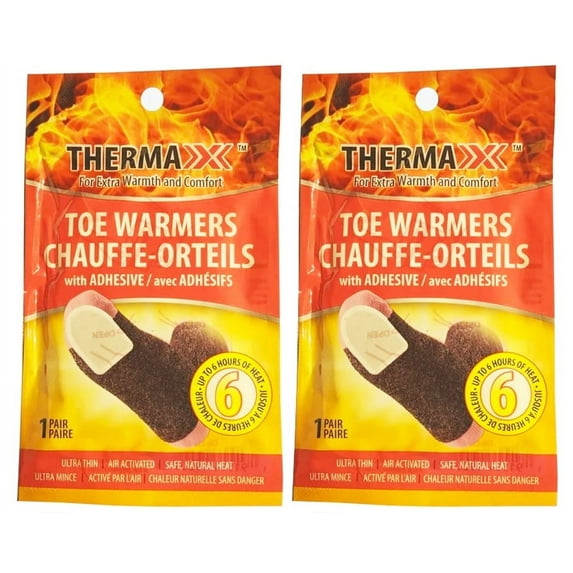 Thermaxxx Ultra-Thin Adhesive Toe Warmers - 2 Pairs, Up to 6 Hours of Heat