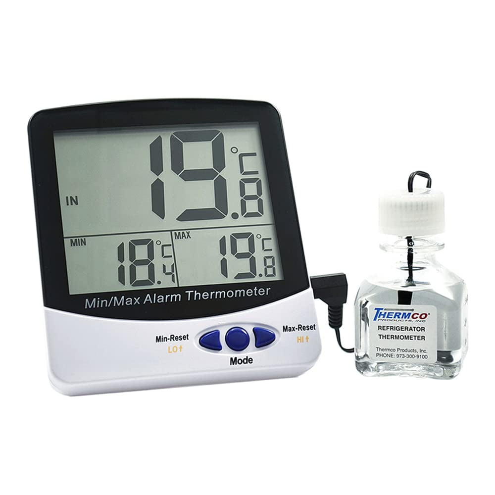 Thermco ACC895INC Large Digit Triple Display 30ml Bottle Digital Thermometer, Incubators Application, -50 to 70°C Range CA2