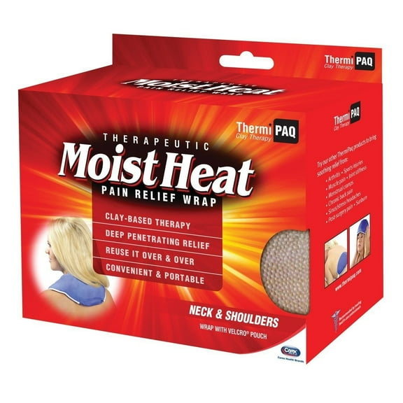 ThermiPaq Heat Pain Relief Wrap for Neck and Shoulders, Therapeutic Beads, Washable Cover