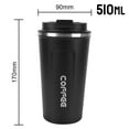 thumbnail image 1 of Thermo Cafe Coffee Mug Car Thermos Mug 510ML LeakProof Travel Thermo Cup for Tea Water Coffee Double 304 Stainless Steel (Black,17OZ (510ml)), 1 of 5