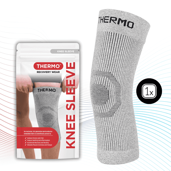 THERMO™ Circulation Knee Sleeve, Compression Lite, Natural Semiconductor Infrared Healing, Comfort Style w/No Support Stays, Medium