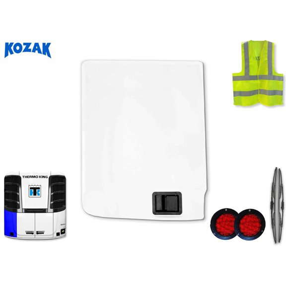 Thermo King REEFER CURBSIDE OUTER DOOR #98-9643 for Thermo King Precedent PLUS 2 pieces of Trailer tail light, 2x 22 inch Windshield Wipers and KOZAK Vest are included