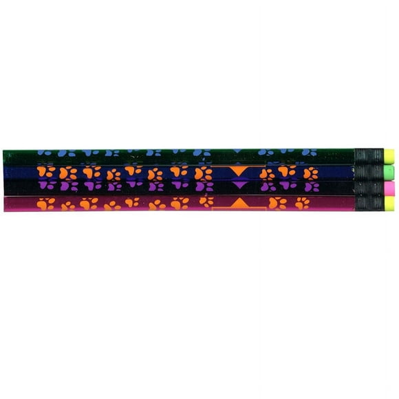Thermo Paw Prints Pencils, Assorted Colors, Pack of 12 | Bundle of 2 Dozen