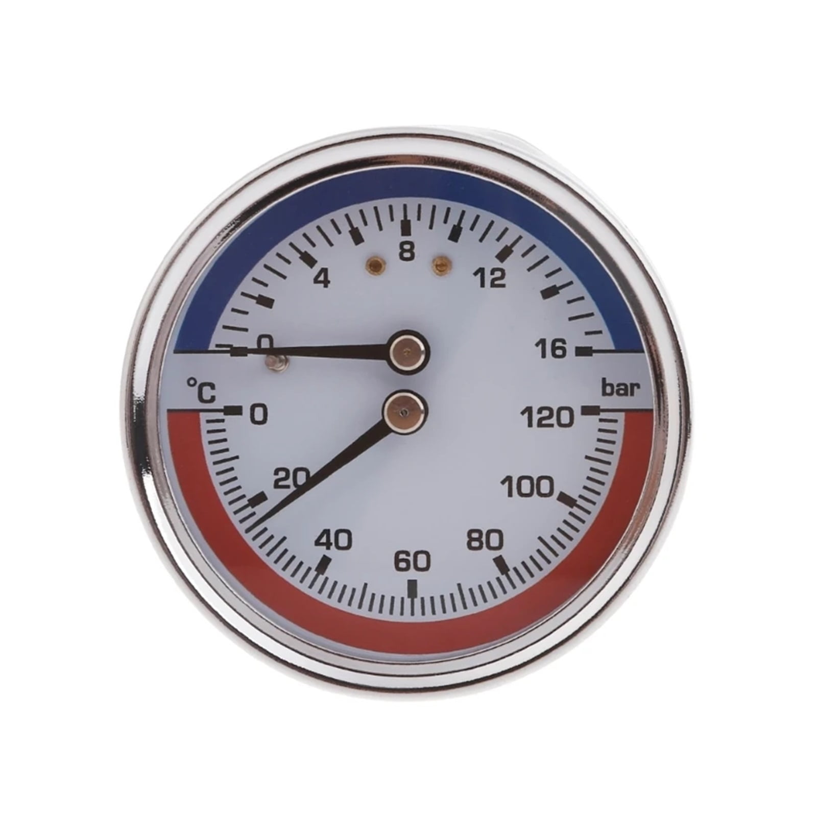 Thermomanometer Boiler Temperature Pressure Gauge 016Bar 0120 Dial