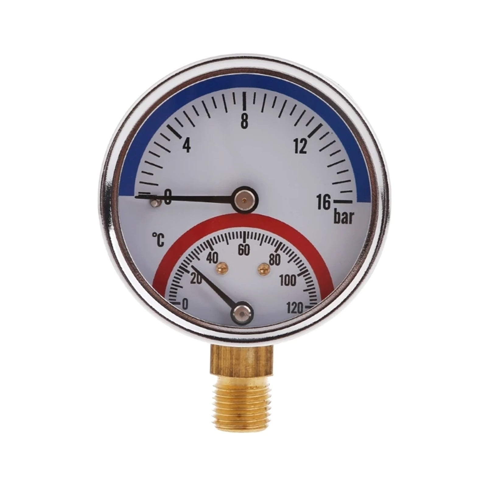 Termomanometro 80 Mm - Misura Temperatura E Pressione 0-120°C / 0-6 Bar - Foto 5