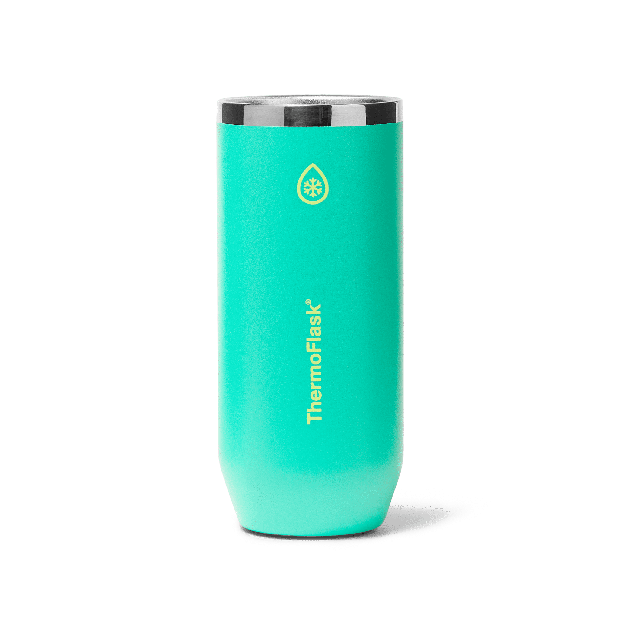 ThermoFlask 12 oz Slim Size 2-In-1 Insulated Can Cooler and Cup, Durable Stainless Steel, Non-Slip Base, Dishwasher Safe, Beverage Container, Screamin' Green