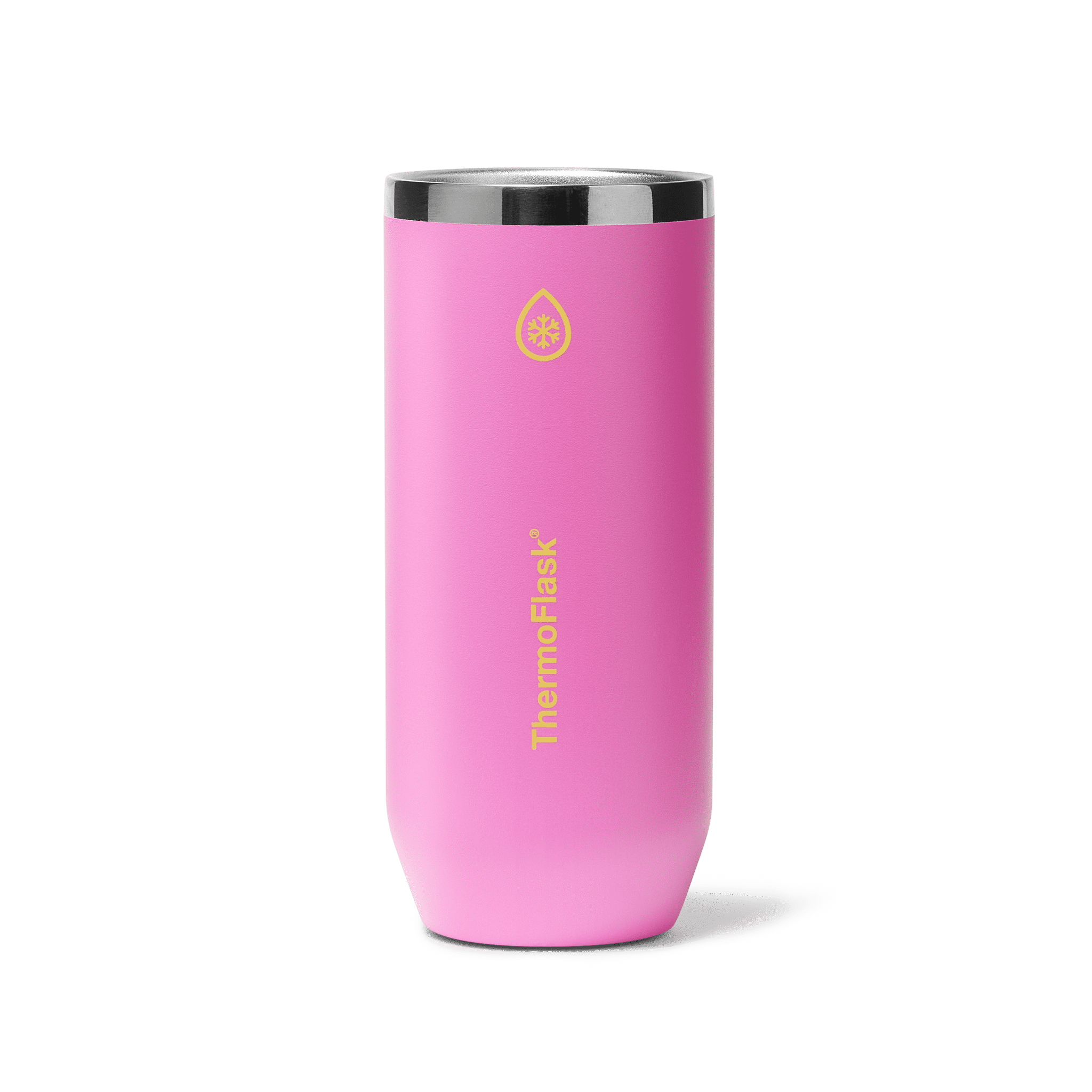 ThermoFlask 12 oz Slim Size 2-In-1 Insulated Can Cooler and Cup, Durable Stainless Steel, Non-Slip Base, Dishwasher Safe, Beverage Container, Shocking Pink