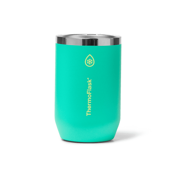 ThermoFlask 12 oz Standard Size 2-In-1 Insulated Can Cooler and Cup, Durable Stainless Steel, Non-Slip Base, Dishwasher Safe, Beverage Container, Screamin' Green
