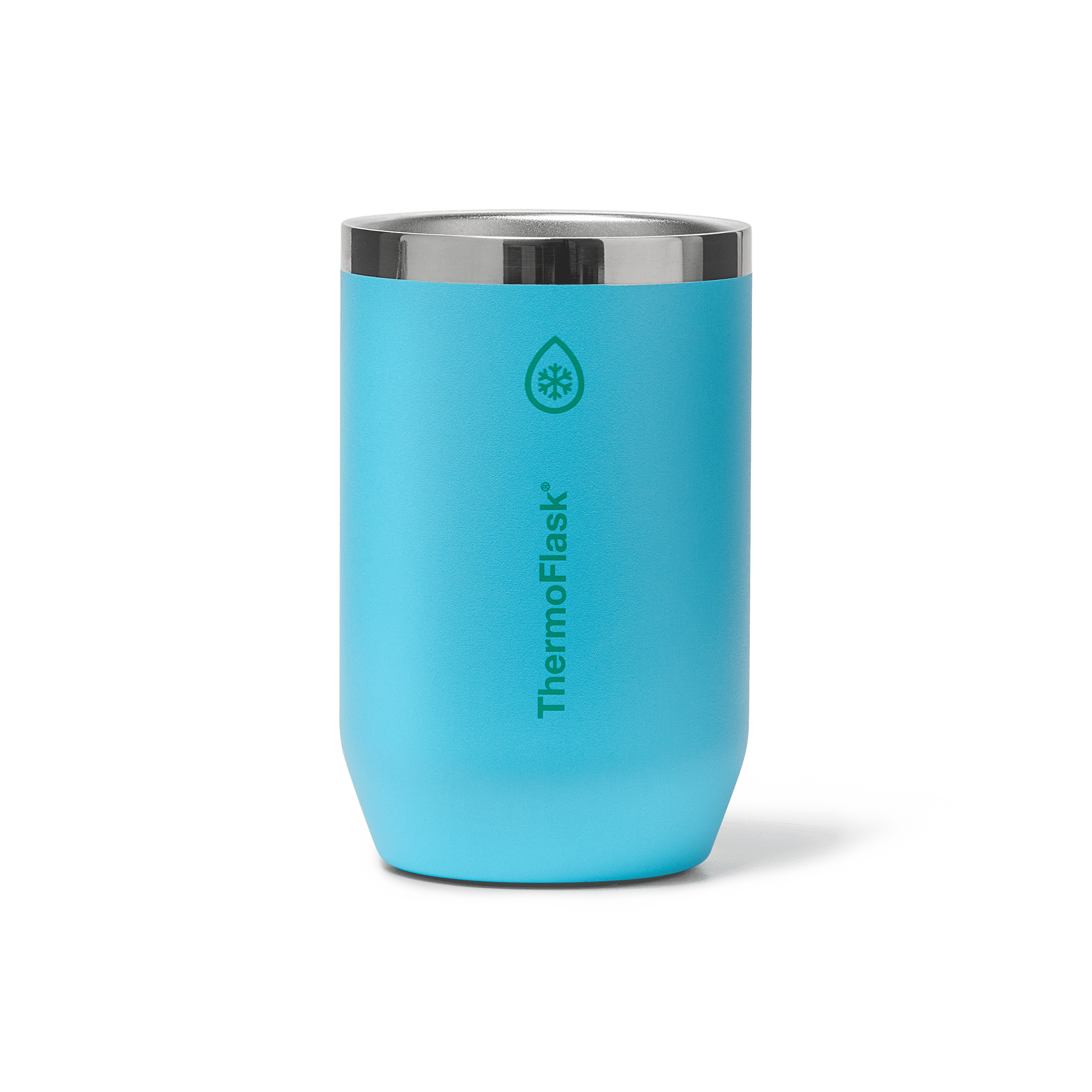 ThermoFlask 12 oz Standard Size 2-In-1 Insulated Can Cooler and Cup, Durable Stainless Steel, Non-Slip Base, Dishwasher Safe, Beverage Container, Vivid Blue