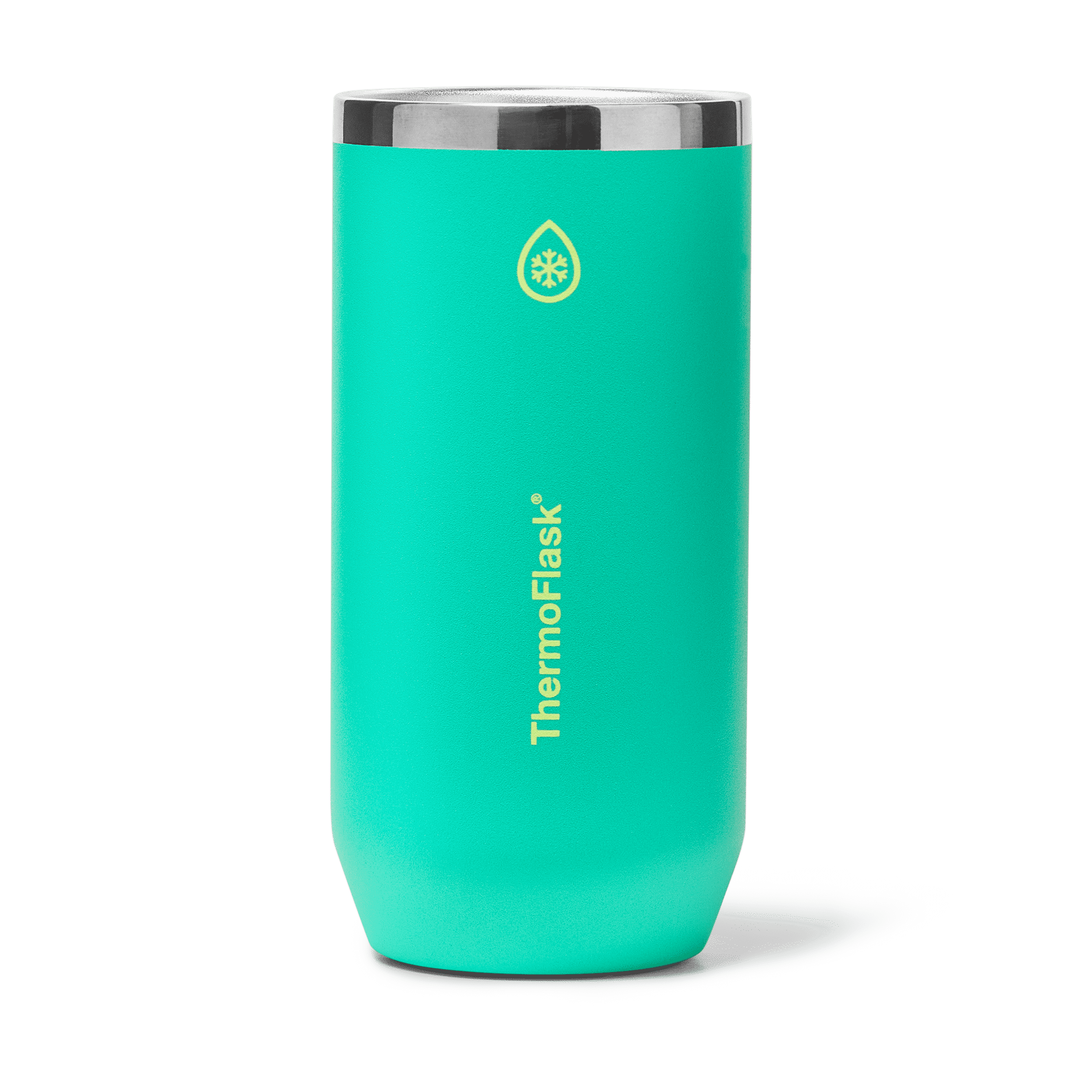 ThermoFlask 16 oz Tall Size 2-In-1 Insulated Can Cooler and Cup, Durable Stainless Steel, Non-Slip Base, Dishwasher Safe, Beverage Container, Screamin' Green