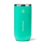 ThermoFlask 16 oz Tall Size 2-In-1 Insulated Can Cooler and Cup, Durable Stainless Steel, Non-Slip Base, Dishwasher Safe, Beverage Container, Screamin Green