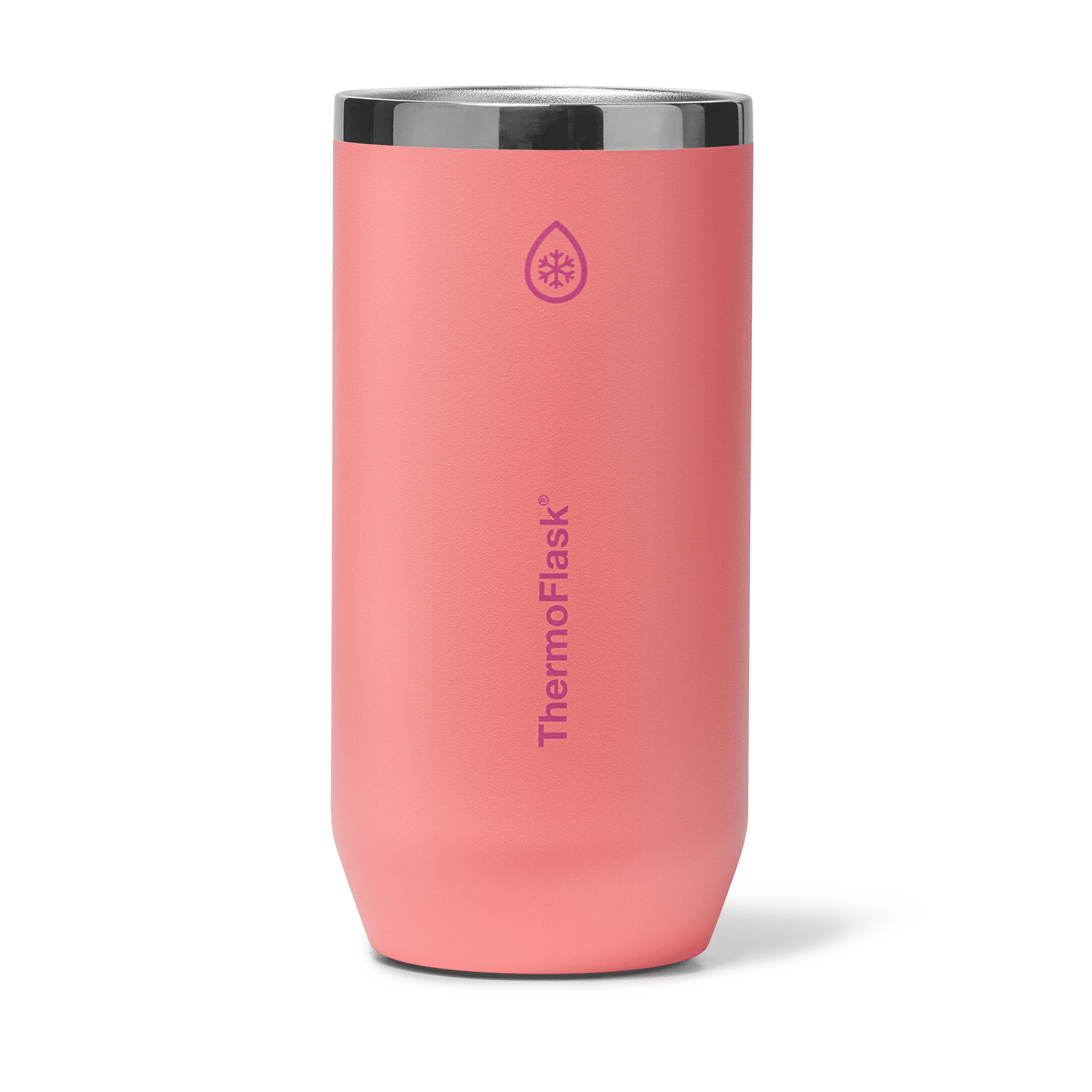 ThermoFlask 16 oz Tall Size 2-In-1 Insulated Can Cooler and Cup, Durable Stainless Steel, Non-Slip Base, Dishwasher Safe, Beverage Container, Sunkissed Coral