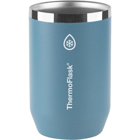 ThermoFlask 2-in-1 Vacuum Insulated Can Cooler Cup, 12 oz, Fits Standard Size Cans, Sweatproof, Non-Slip Base, Dusty Blue