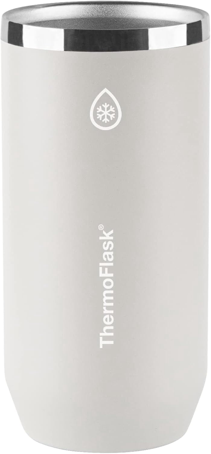 ThermoFlask 2-in-1 Vacuum Insulated Can Cooler Cup, 16 oz, Fits Tall Size Cans, Sweatproof, Non-Slip Base, Ultimate Gray
