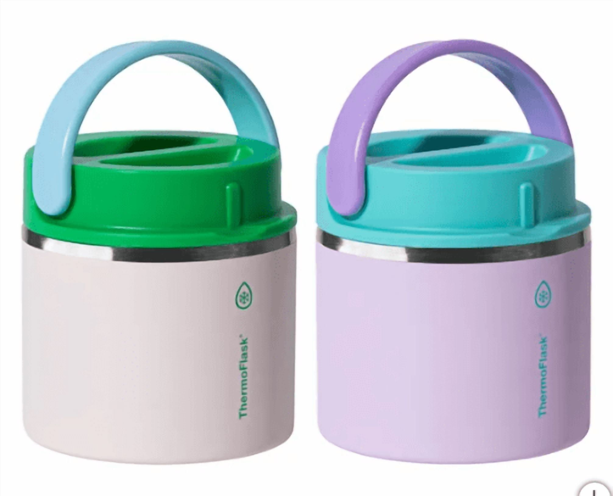 ThermoFlask 20 oz Insulated Food Jar, 2-pack Gray and Light Pink