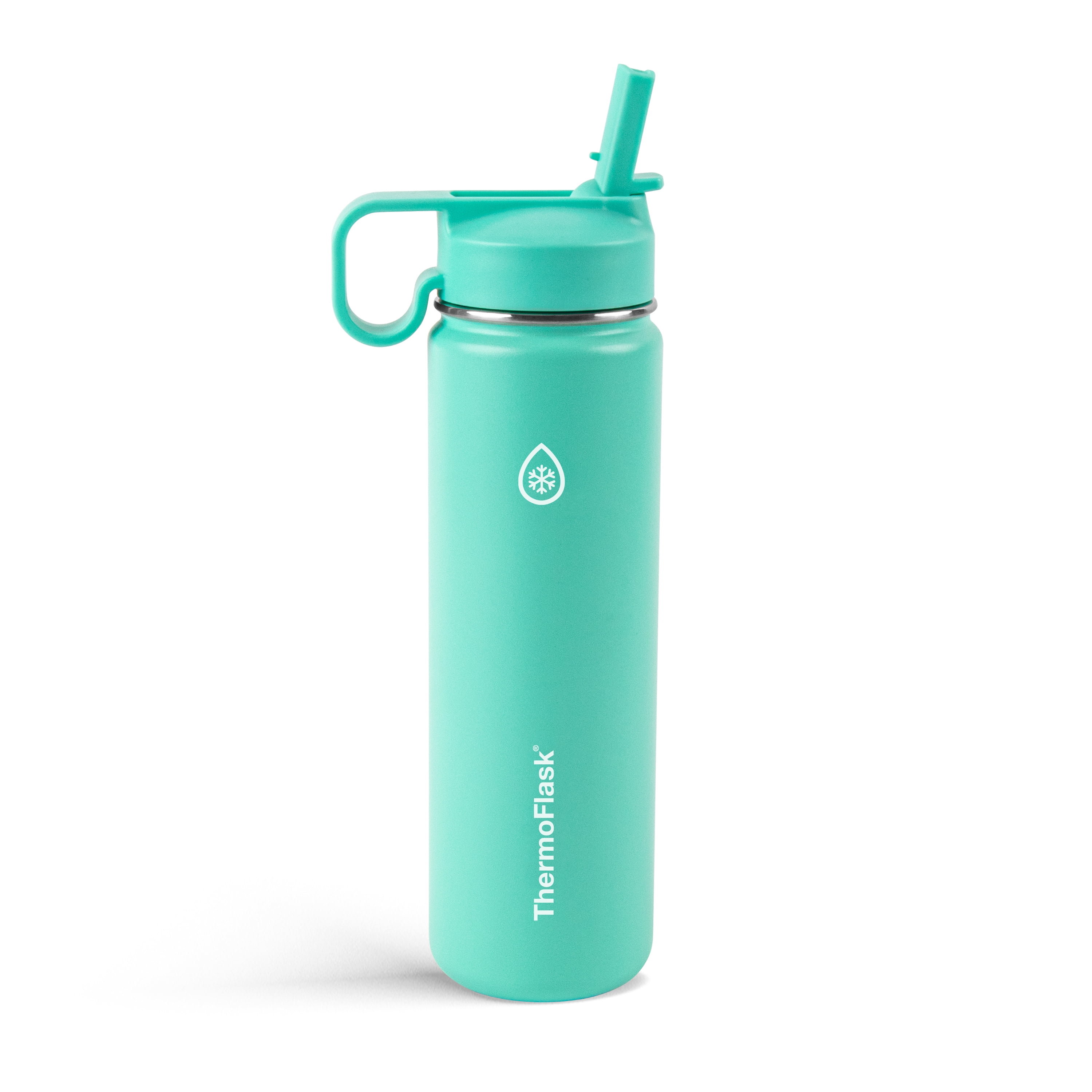 ThermoFlask 22 oz Insulated Stainless Steel Straw Water Bottle, Peaceful 