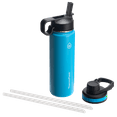 thumbnail image 1 of ThermoFlask 24 oz Insulated Stainless Steel Bottle with Chug and Straw Lids, Capri, 1 of 5