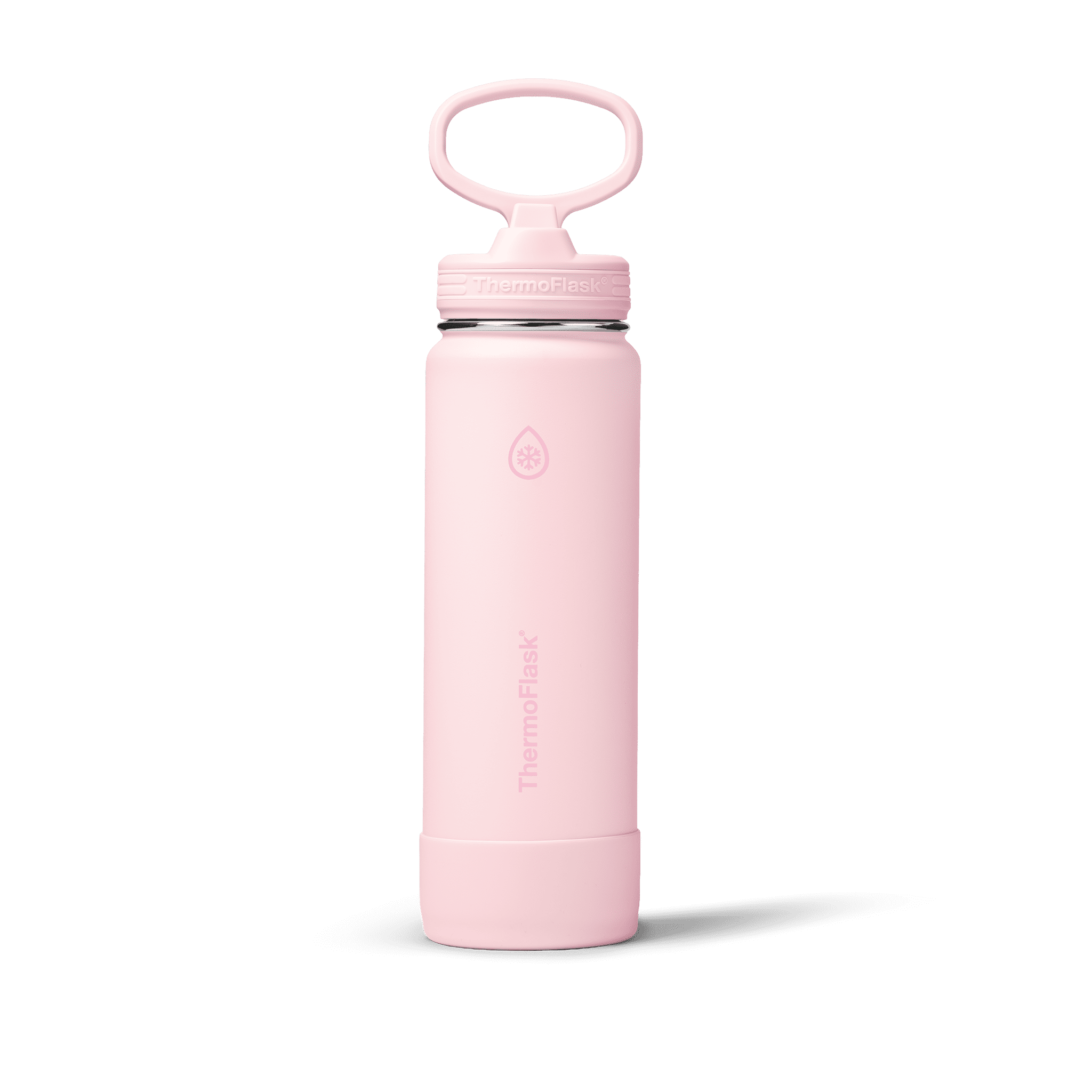 ThermoFlask Classics Insulated Stainless Steel Water Bottle with Leakproof Straw Lid, 24 oz, Blush